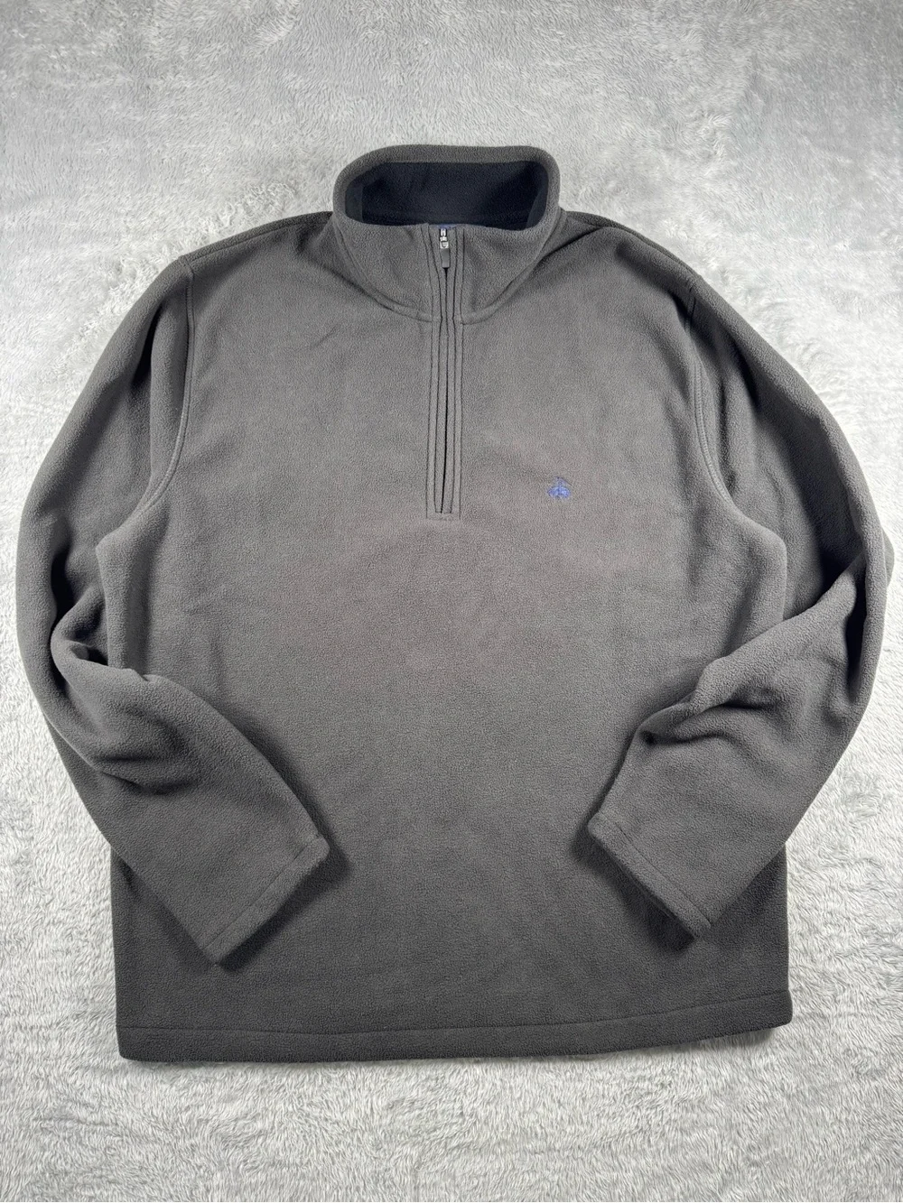 Brooks Brothers 346 Gray Fleece Quarter Zip Pullover Large